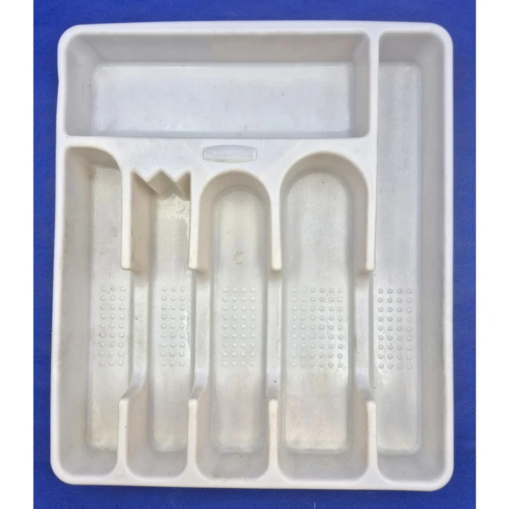 Retro 1994 White Rubbermaid Cutlery Organizer 6 Sections 13x11
